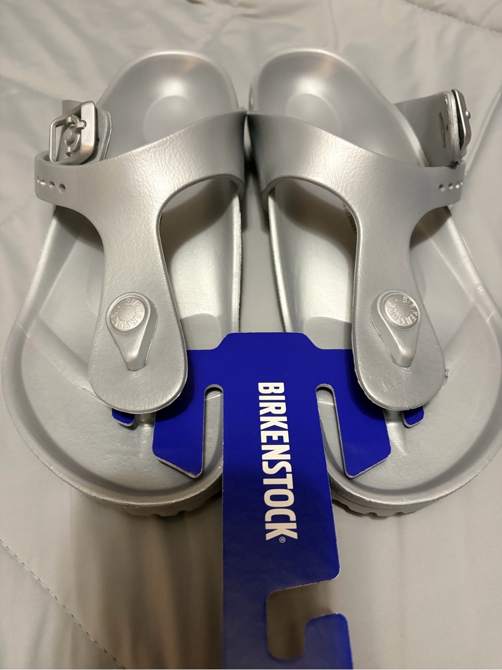 Birkenstock Kids Silver Sandals - Picture 2 of 8